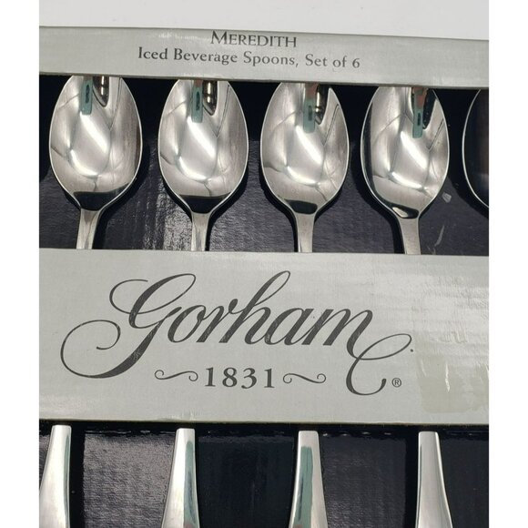 Gorham Iced Tea Beverage Spoons, Meredith, Set of 6, NIB, Stainless - Picture 2 of 7